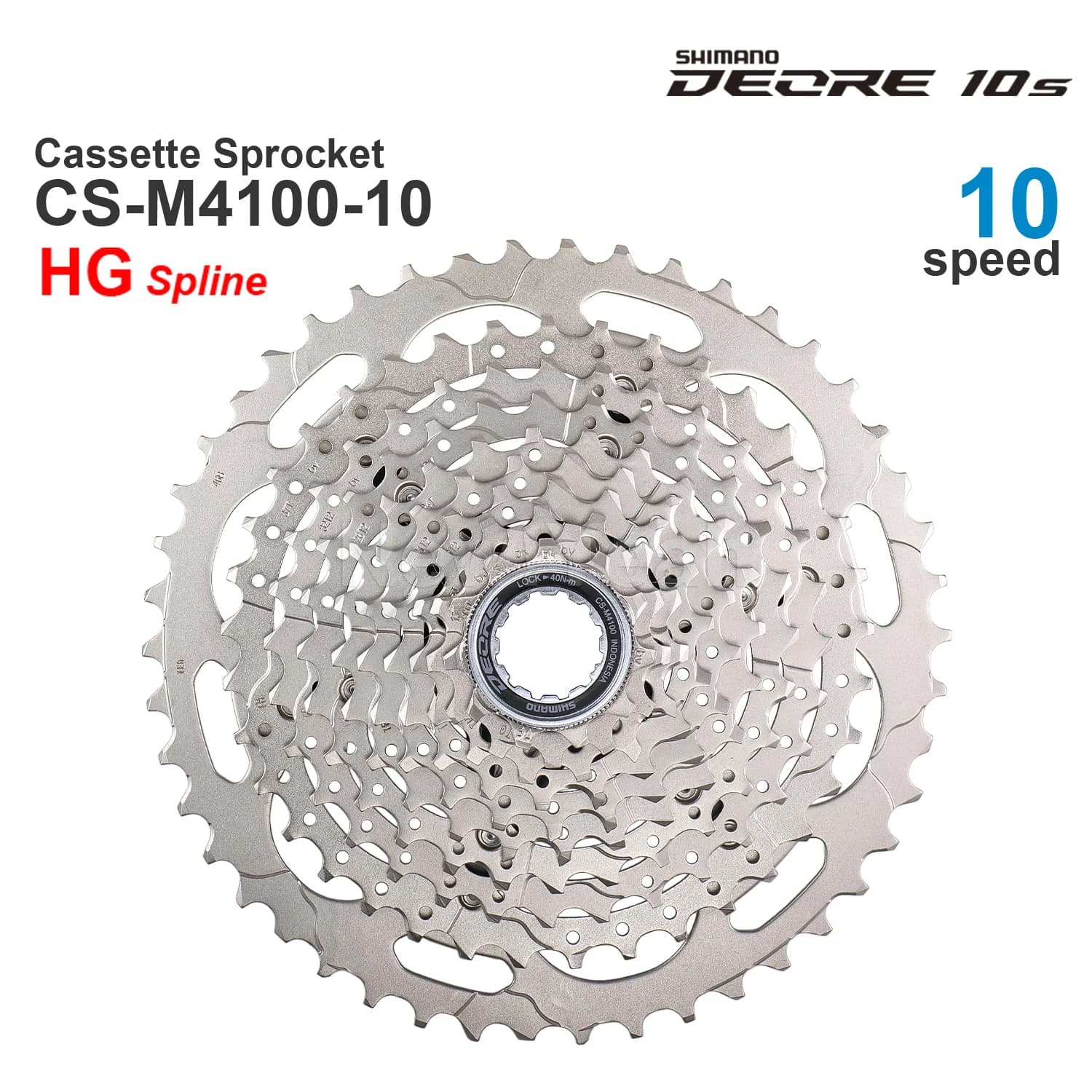 SHIMANO DEORE M4100 Pignon de cassette 10 V CS-M4100 10 vitesses - HYPERGLIDE -11-46T, 11-42TOriginal