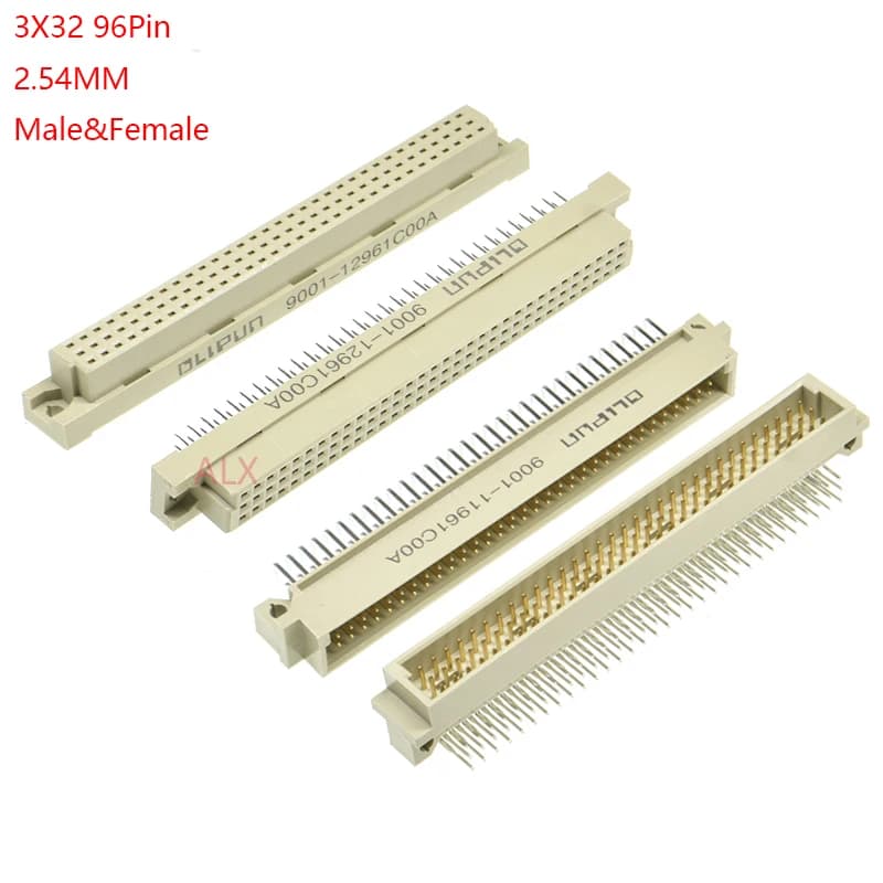 Connecteur din 41612, 3 rangées, mâle femelle, trou traversant, 3x32, 96 broches, pas 2.54mm, 9001 11961 12961 13961 14961, 1 pièce