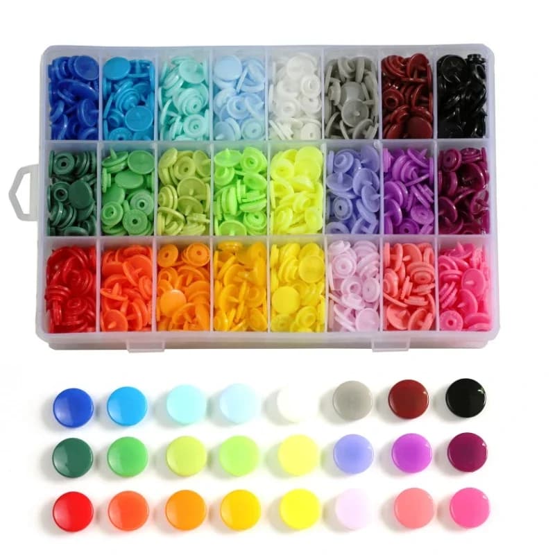 Bouton-pression rond en plastique de 12mm, couleur arc-en-ciel, bricolage, couture Poppers, bouton-pression pour vêtements de bébé, bavoirs, accessoires de couture