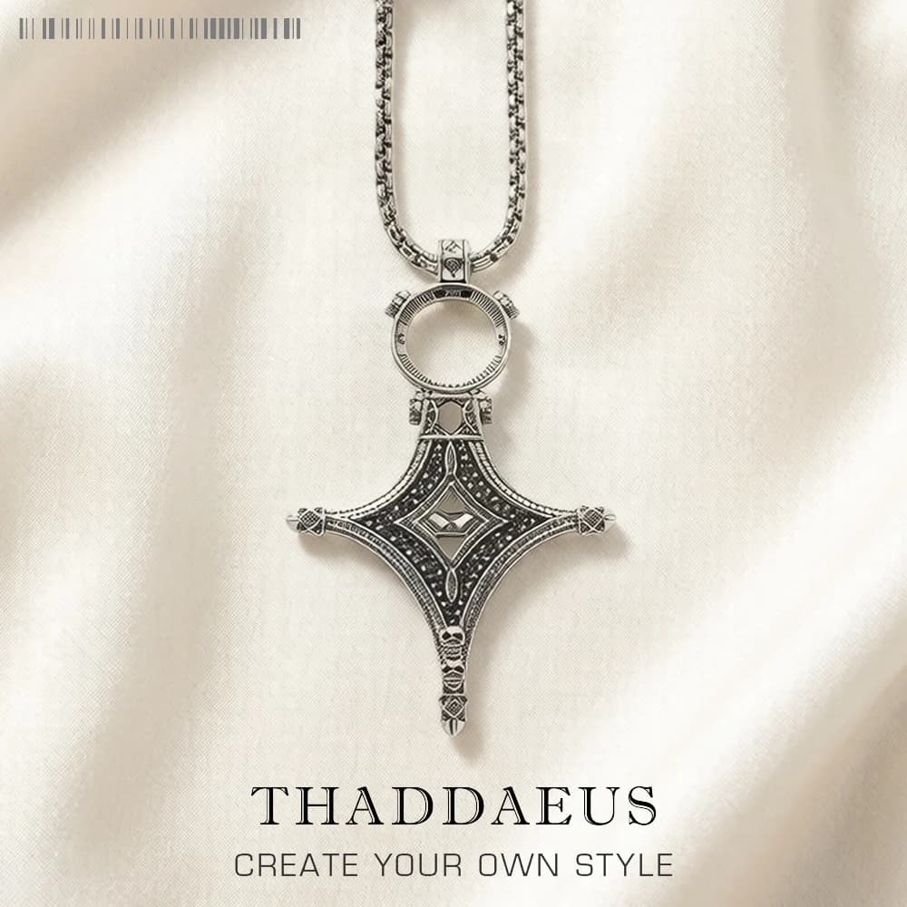 DOM NO CROSS-Collier Traditionnel Européen en Argent Sterling 925, Bijou Fin, Cadeau pour Homme et Femme