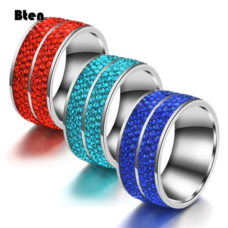 Bten – bague en acier inoxydable avec strass pour femme, bijou de charme, haute qualité, 2021