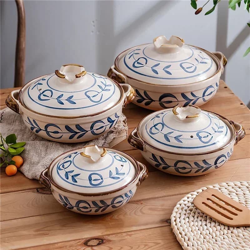 Casserole en céramique japonaise, marmite à soupe en argile, peinte à la main, ustensiles de cuisine arabes, marmite à Leurs oût, petite casserole, fournitures de cuisine