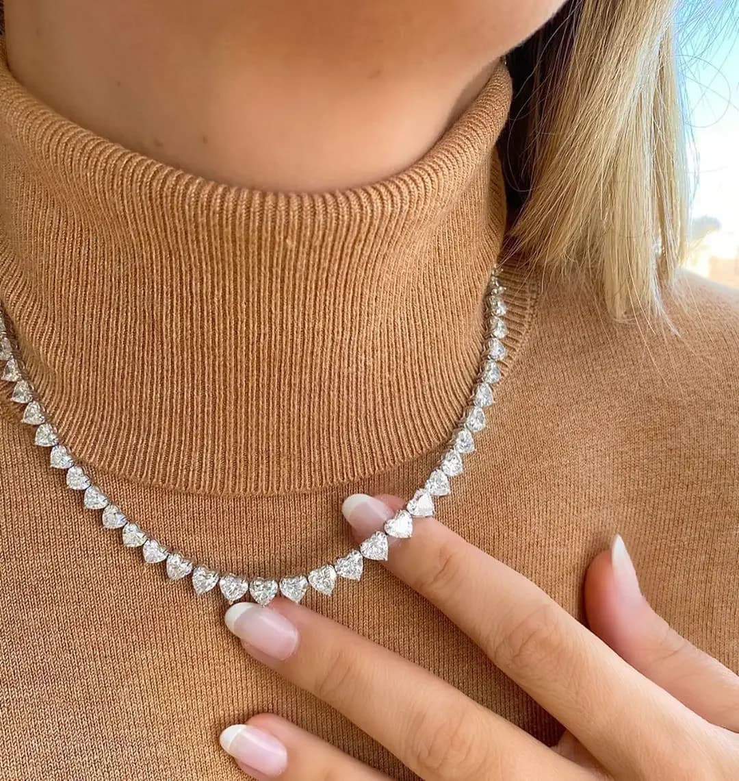 Collier tennis en forme de cœur 5A CZ glacé et étincelant pour femme, cadeau de Saint-Valentin pour petite amie, bijoux de mode en gros