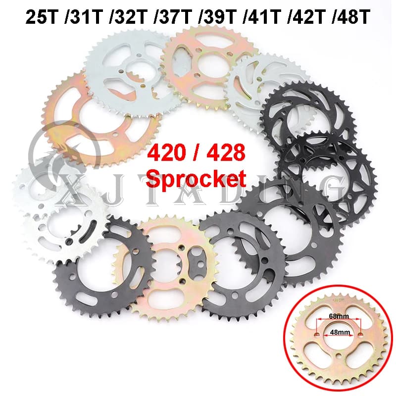 Pignon arrière pour façades RL, pignons arrière, Pit D343, vélo, Bumosquito, Go Kart, moto, Equi25 T, 31T, 32T, 41T, 48T, 48mm, 428/420