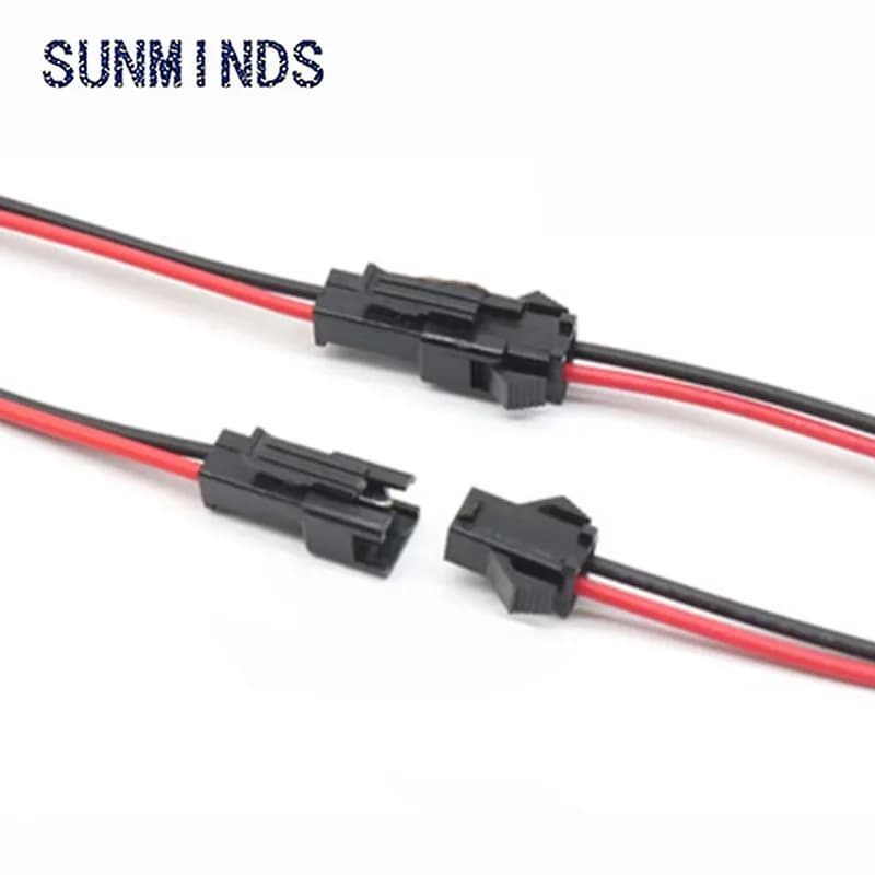 Connecteur de fil mâle à femelle SM 2P, 10 paires de 20cm, 2 broches, bandes de LED, connecteurs de pilote de lampe