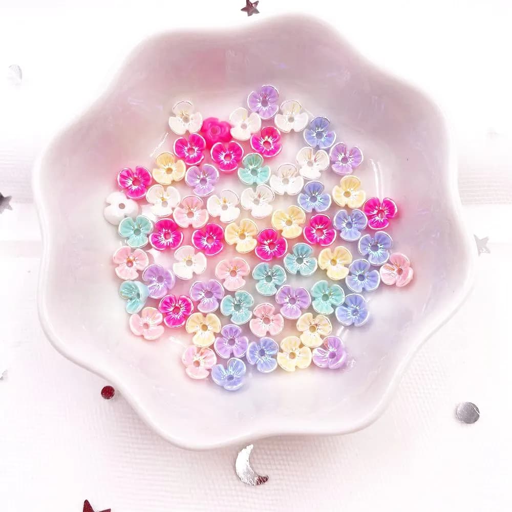Mini strass colorés 3D pour Nail Art, 50 pièces, 6mm, 1 trou, pour scrapbooking bricolage manucure, ornements SL09