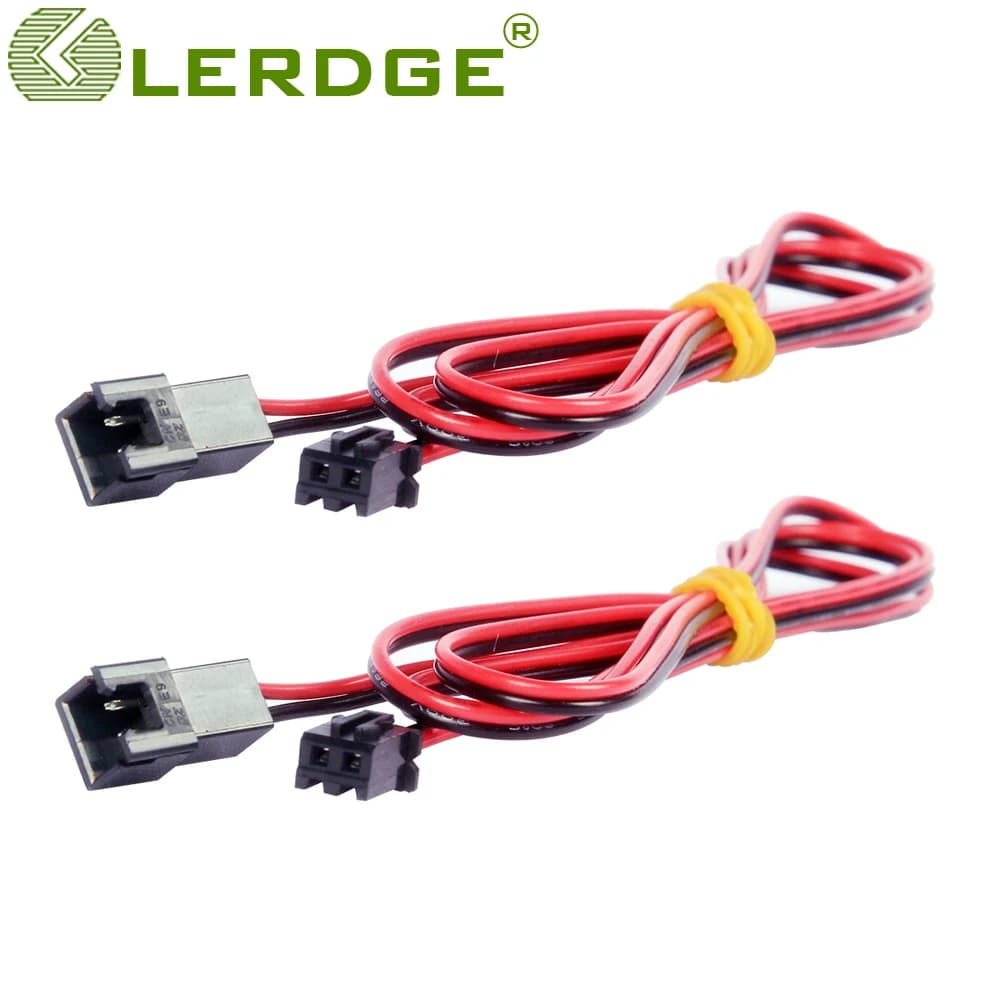 LECOMPANY GE-Câble d'extension pour ventilateur d'imprimante 3D, fil de 1m et ligne de connexion de 2m de long, 2 broches xh2.54, connecteur mâle femelle, 2 pièces
