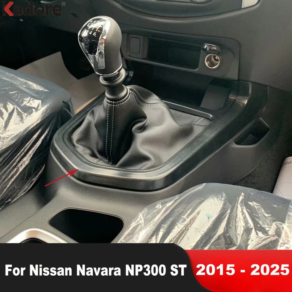 Cache de console de boîte de vitesses en fibre de carbone pour Nissan Navara NP300 ST 2015-2023 2024 2025 – Accessoires intérieurs