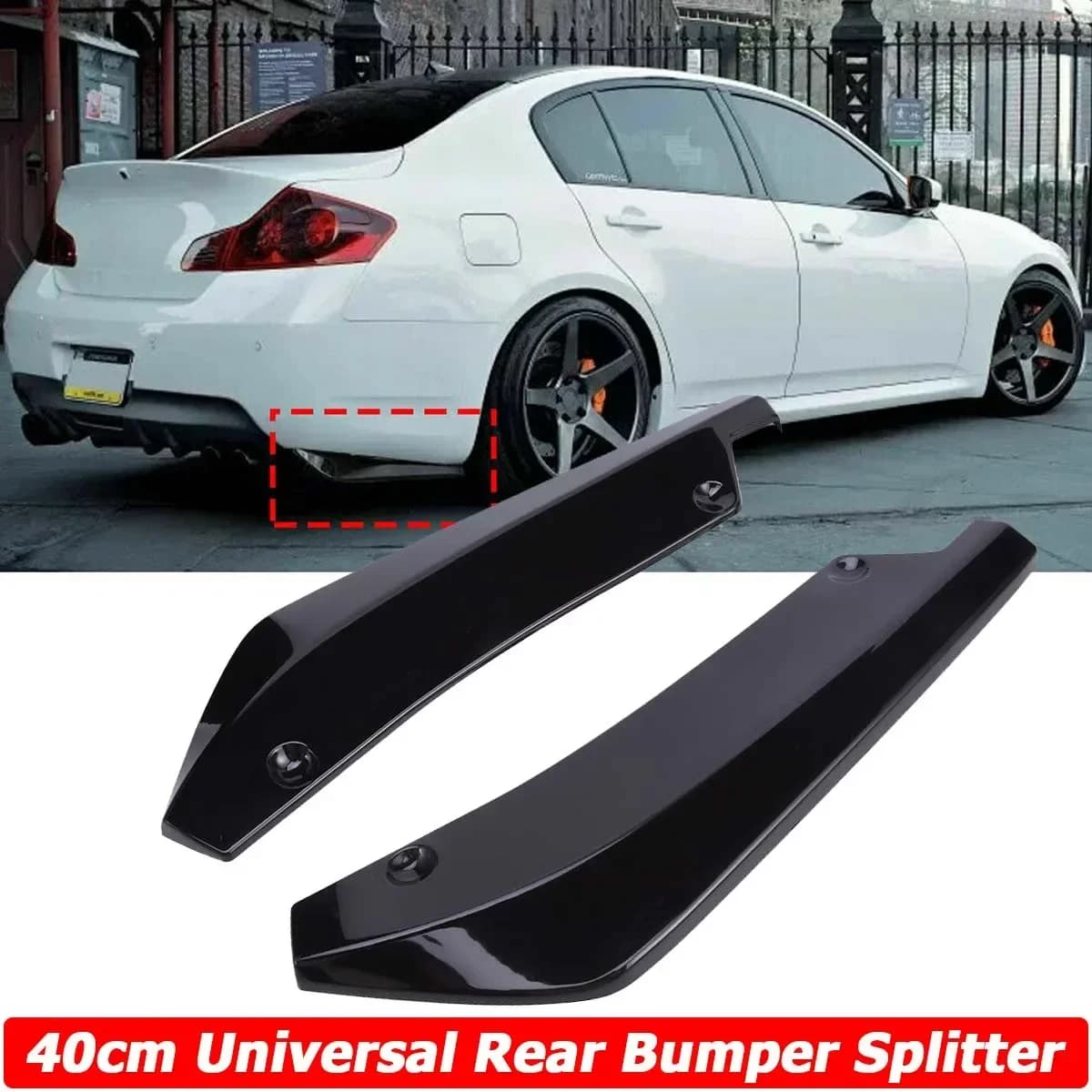 Diffuseur de pare-chocs arrière universel pour voiture, couvercle de séparateur, autocollant de garniture de lèvres de canards latéraux, accessoires de voiture, MF Iti G35, Q50, Q60, Q70, G25