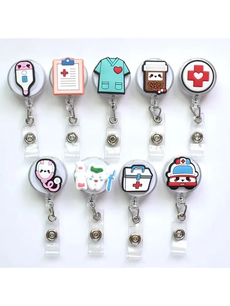 Porte-Badge rétractable en Silicone de haute qualité, nouveau Design 2022, bobine de porte-carte d'identité de dessin animé mignon, porte-clés