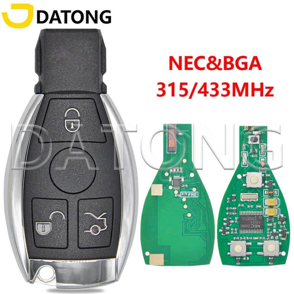 Datong World – clé télécommande de voiture, pour Mercedes Benz W203 W204 W205 W210 W211 W212 W221 W222 A B C E S classe BGA et carte NEC 315/433Mhz