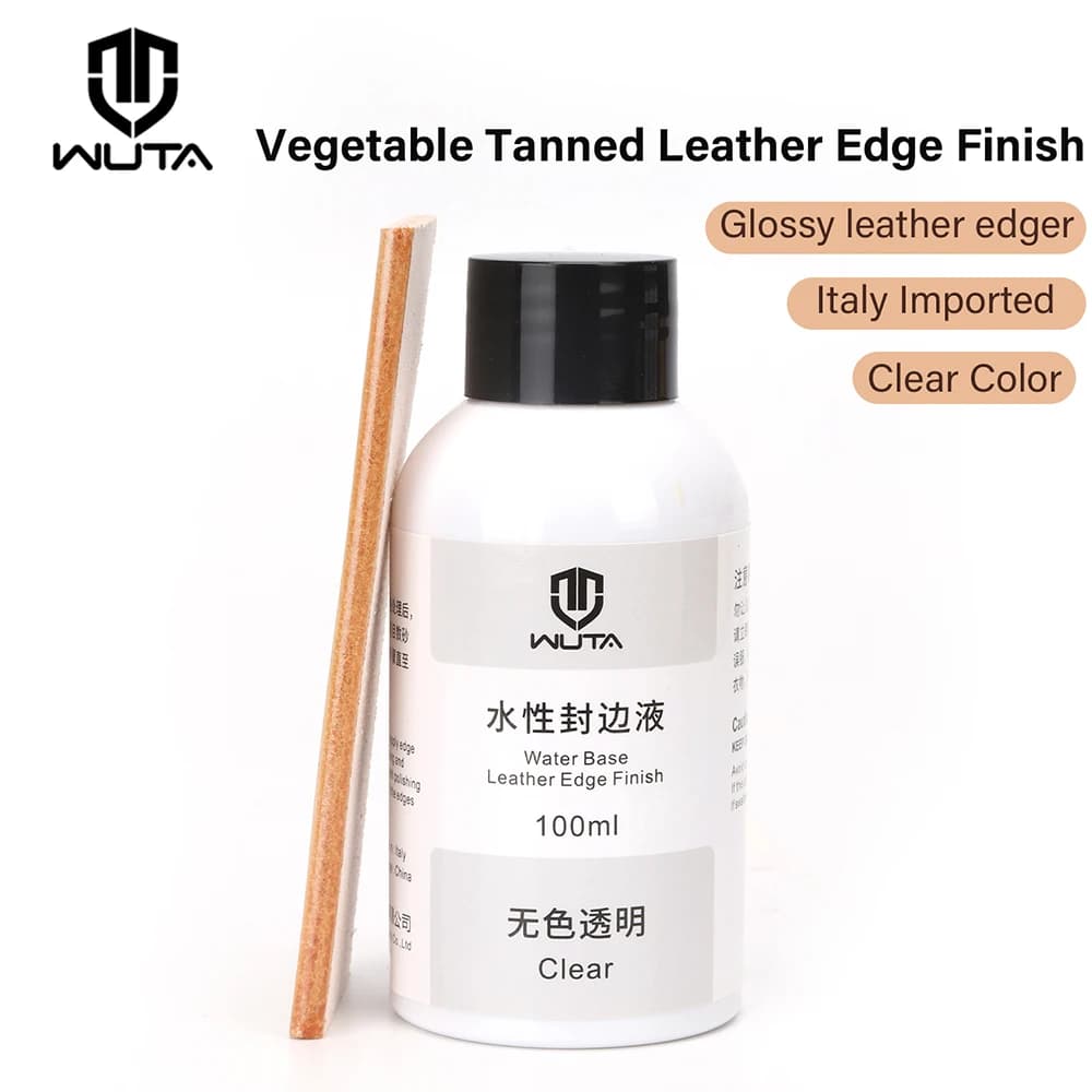 WUTA 100ml finition de bord en cuir tanné végétal peinture à bord clair Agent de Base d'eau professionnel lisse et brillant Edger bricolage ceinture artisanale