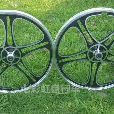 Jeu de roues de vélo en alliage d'aluminium pour enfants, avec anneau intégré, pour vélo pliant, frein à disque, moyeu de roue de 20 pouces avec frein à disque