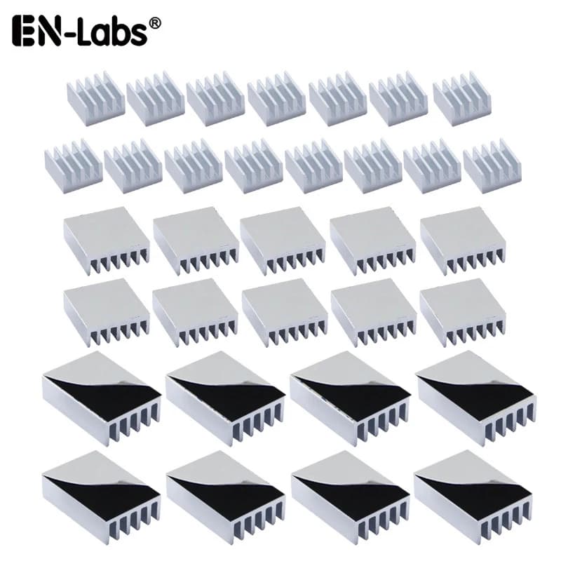 Kit de refroidissement pour carte graphique, comprenant 33 dissipateurs thermiques en aluminium avec ruban adhésif thermique pour GPU, carte vidéo VGA.