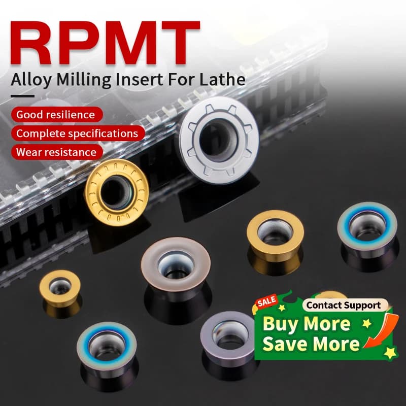 Inserts en carbure indexables RPMT RPMW, Inserts de tournage RPGT 0702 08T2 1003 1204 1605, fraiseuse de tour CNC, outil