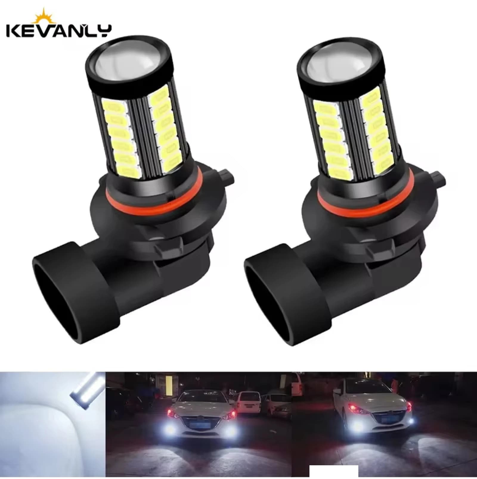 Ampoule LED P13W pour voiture, 2 pièces, H11 H16 9005 9006, 5630 33 LED, ampoule de phare antibrouillard, ampoule de phare de jour, blanc, 12V 24V