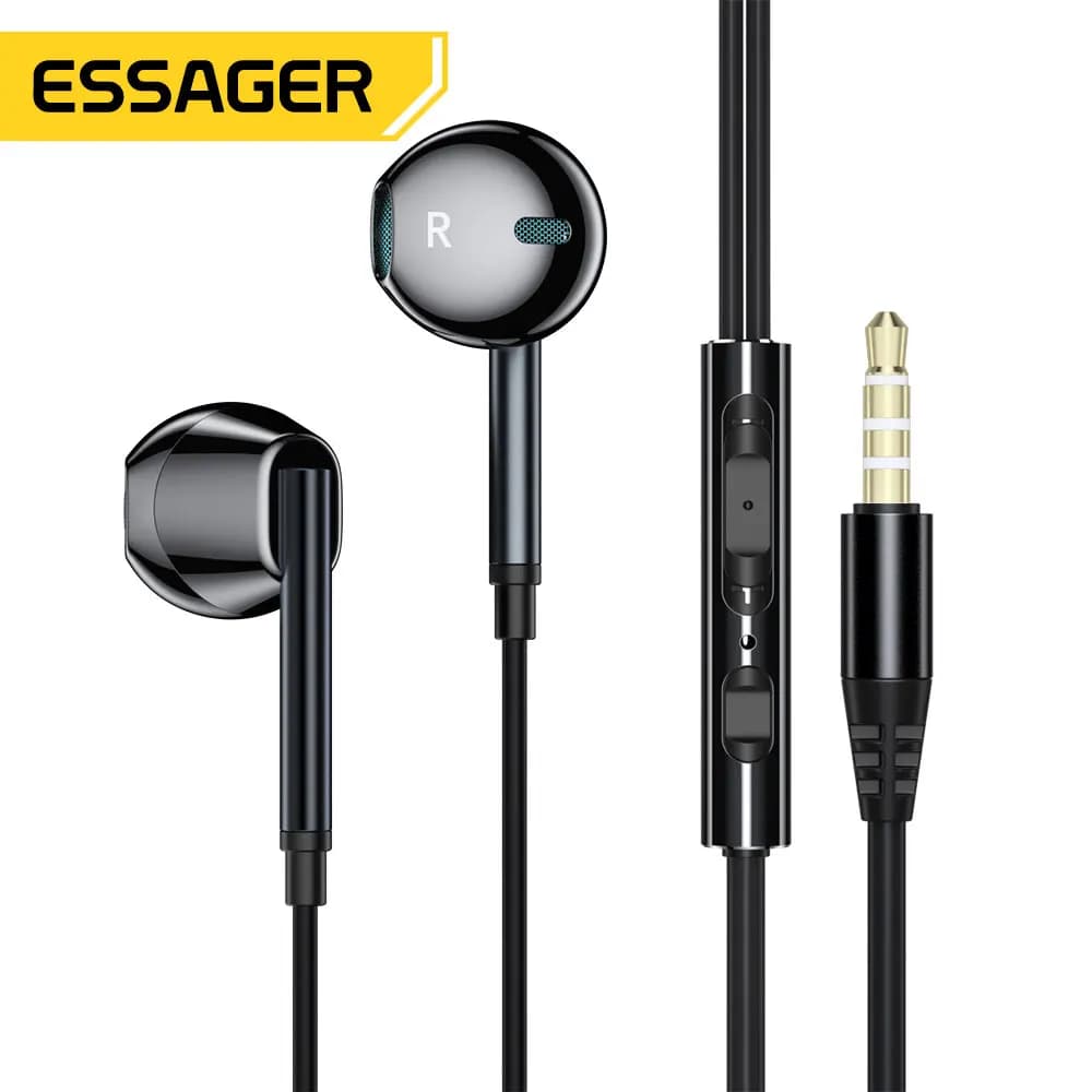 Essager 3.5mm filaire écouteur pour Xiaomi Samsung téléphone ordinateur stéréo écouteur avec micro Sport écouteurs écouteur dans l'oreille casque