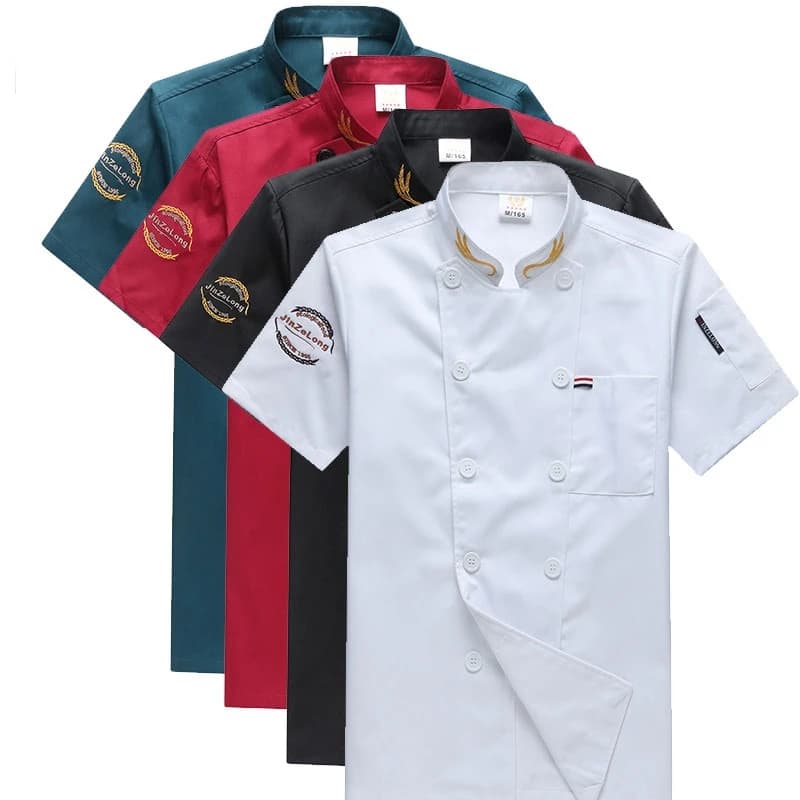Veste de chef pour hommes et femmes – Uniforme de travail pour restaurants, hôtels et boulangeries – Chemise de cuisinier respirante et résistante aux taches – Uniforme de cuisine.
