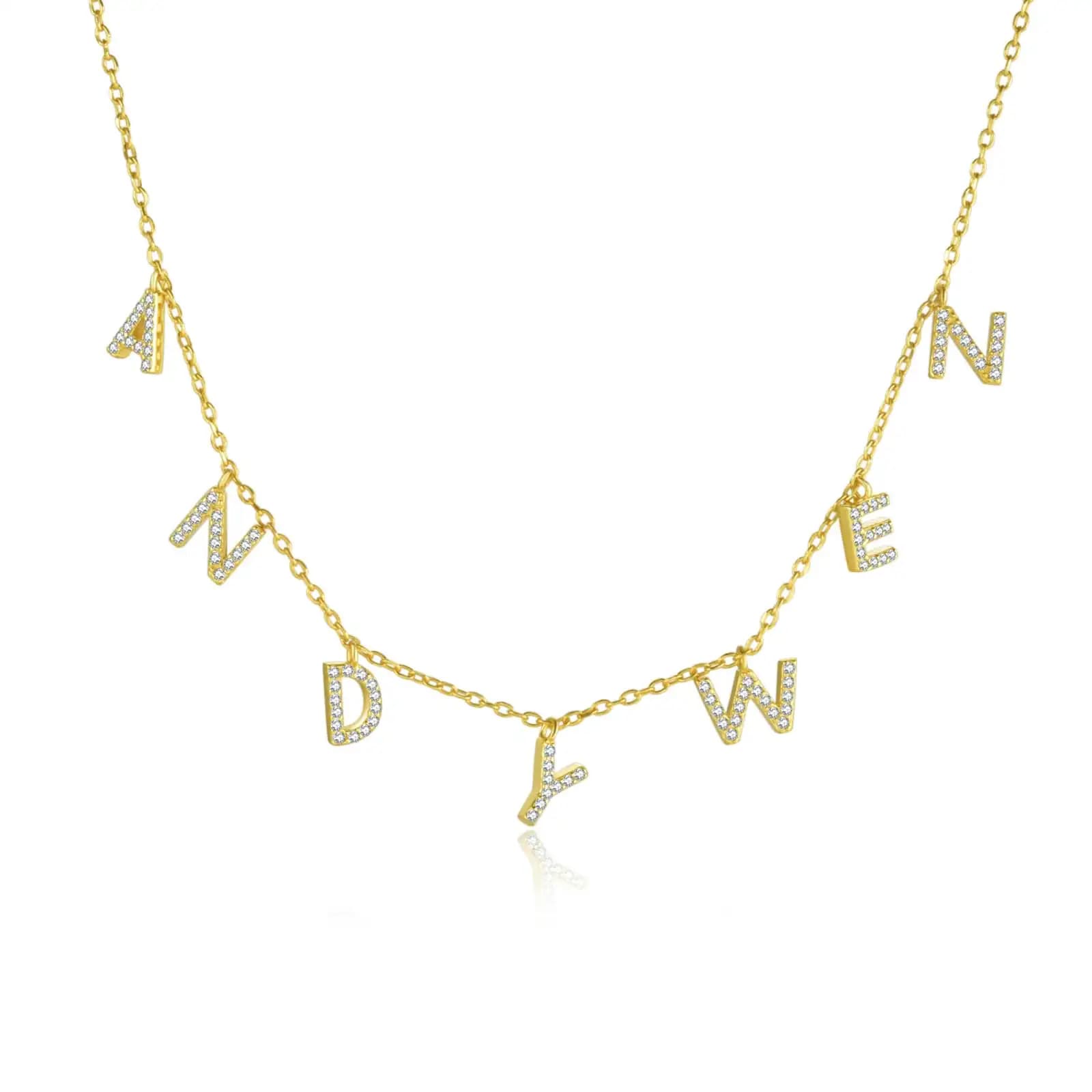 ANDYWEN 925 argent Sterling or nom personnalisé pendentif collier Alpahbet cadeau d'anniversaire Valentiens bijoux initiaux européens
