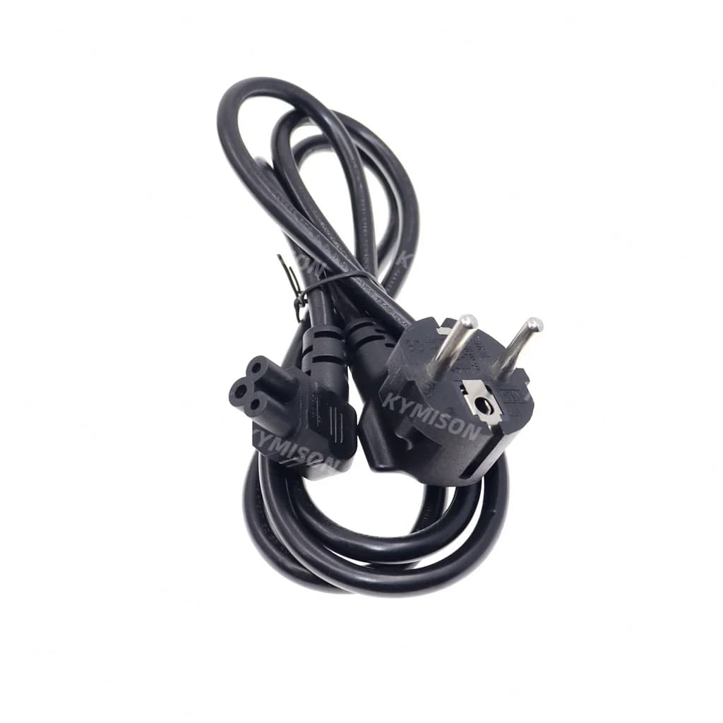 Prise européenne ue à 2 broches vers C5, 90 degrés/Angle, câble d'alimentation en feuille de trèfle, cordon de plomb pour moniteur PC d'environ 1.5m
