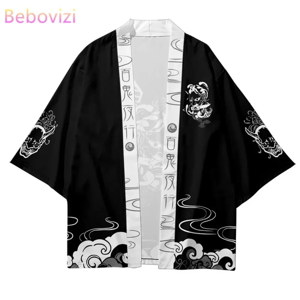 Grande taille 6XL 5XL 4XL mode japonais Anime Robe Cardigan femmes hommes Harajuku démon Cosplay chemises Yukata Haori Kimono