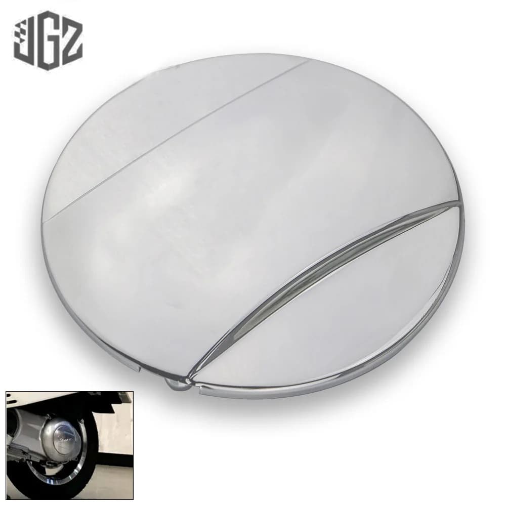 Couvercle de Transmission argenté en plastique pour moto, placage latéral rond, pour VESPA GTS GTV 250 300 2013 2014 2015 2016 2017, accessoires