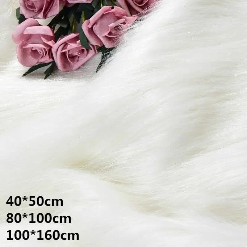 Tissu en fausse fourrure longue et moelleuse, tissu artificiel en peluche douce pour affichage de jouets, accessoire de photographie, tapis de fond, artisanat de couture, bricolage