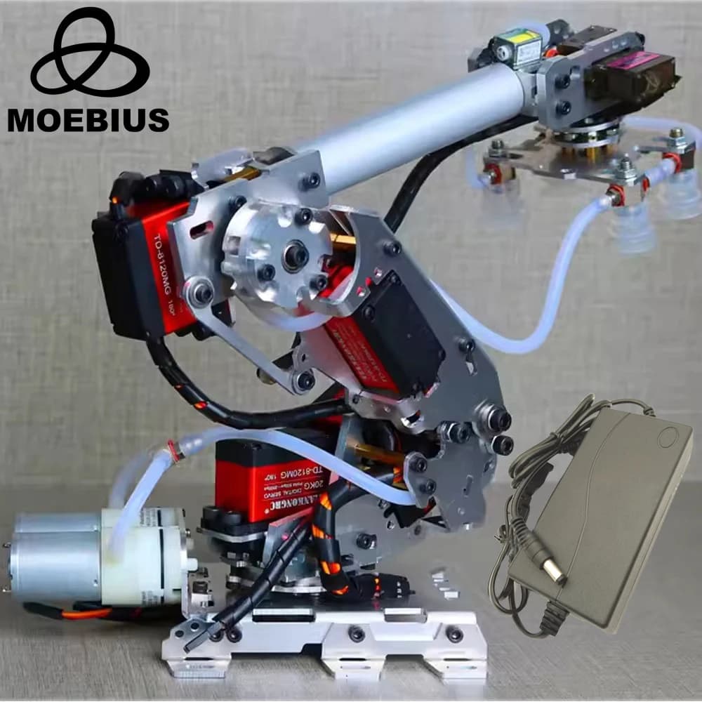 Ardu37- Pompe à air à grande aspiration 7 DOF, bras de robot, manipulateur multi-DOF, modèle robotique industriel, pince à griffes de robot à 6 axes