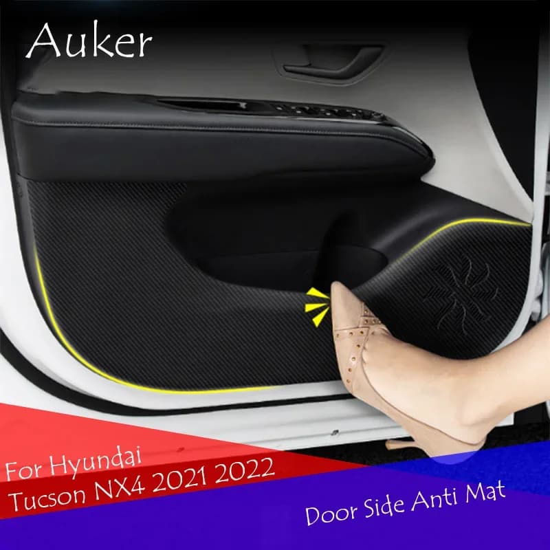 Tapis Anti-salissure et Anti-coup de pied pour porte de voiture, autocollant de coussin, décoration de garniture, style de voiture pour Hyundai Tucson 2021 – 20225, accessoires
