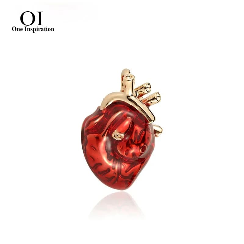 BUCOME – broches en forme de cœur vif en émail rouge pour femmes, pull, clinique d'hôpital, uniforme professionnel, broche de médecin, Badge