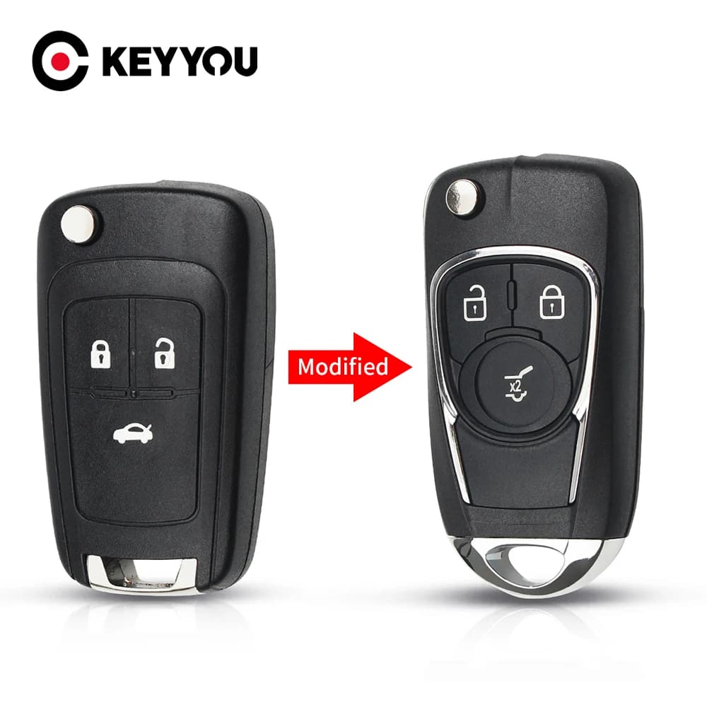 KEYYOU – coque de clé télécommande vide 2/3BTN, pour Opel Astra J Mokka Insignia Adam Astra J Cascade Karl Zafira C pour Chevrolet