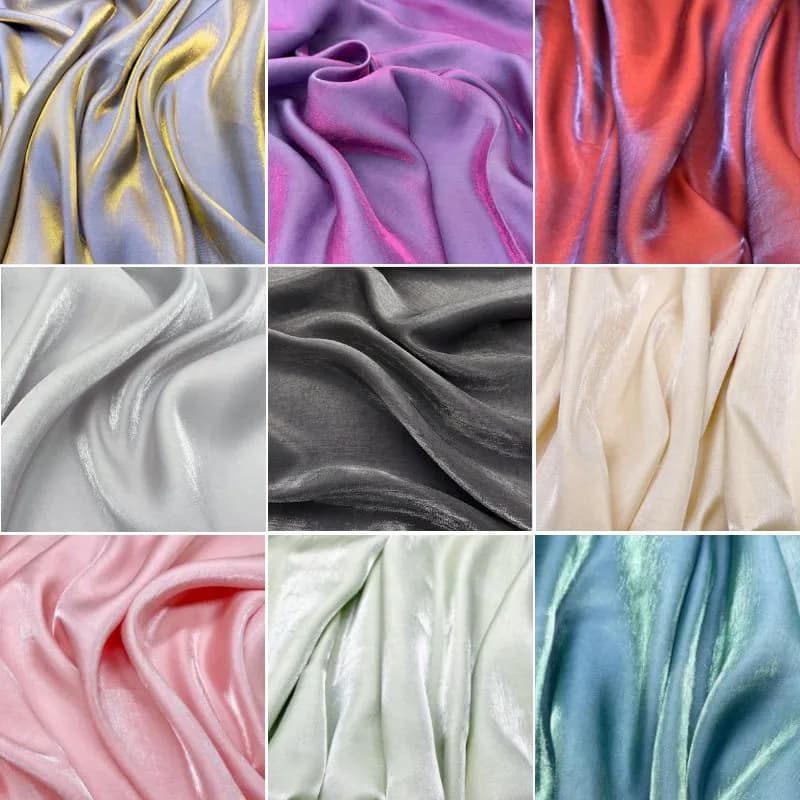 Tissu satiné mercerisé pour document nickel é, organza scintillant, gril inirisé brillant, matériel de couture pour robe
