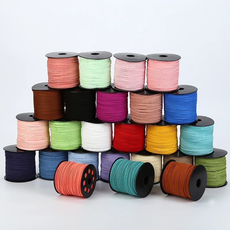 Cordon tressé plat en Faux daim, 5 mètres/lot, 2.6mm, velours coréen, cuir, fil fait à la main, pour bricolage, fournitures de fabrication de bijoux
