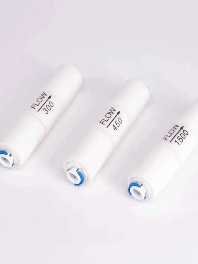 Purificateur d'eau à régulateur de débit, 300/450/500/600/800/1500cc, 1:3 avec Tube de 1/4 pouces O/D, raccord égal, osmose inverse