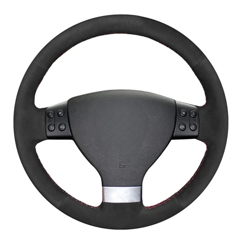 Housses de volant de voiture en cuir suédé véritable noir souple, Volkswagen VW Golf 5 (V), Golf Plus, Passat Variant, Tiguan Touran