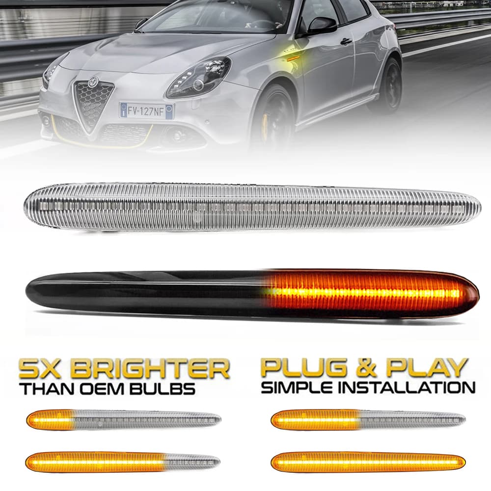 2 pièces marqueur latéral LED dynamique clignotant clignotant pour Alfa Romeo Giulietta 940 10-21 Juliet Sprint Veloce Canbus sans erreur