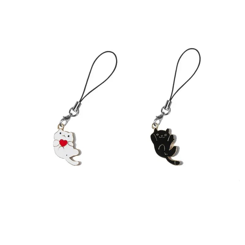 Sangle de téléphone en métal de haute qualité, nouveau Design, chat de dessin animé Kawaii, porte-clés mignon, lanière à breloques pour clés, offre spéciale, 1 pièce, 2021