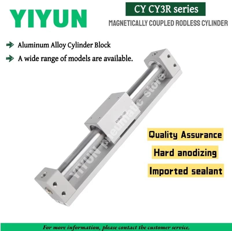 Cylindre sans tige à couplage magnétique en alliage d'aluminium, série CY1R CY3R15-350 CY3R-400 CY3R-450 CY3R-500 CY3R-600 CY CY1R CY3R, 1 pièce