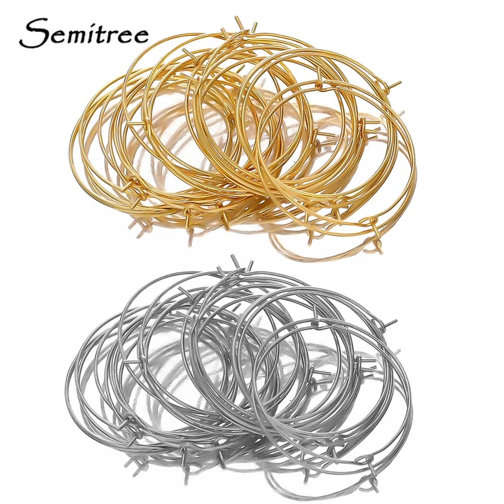 20 pièces en acier inoxydable 20mm 30mm couleur or grand cercle fil cerceau boucles d'oreilles bricolage balancent goutte boucle d'oreille fabrication de bijoux accessoires