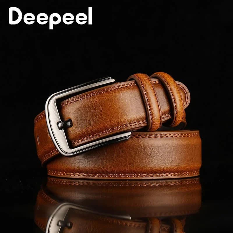 Deepeel-Ceinture d'affaires en cuir de vachette pour hommes, 2e cuir, designer environnemental, artisanat pour adultes, accessoires en jean, 3.7x110-130cm, 1PC