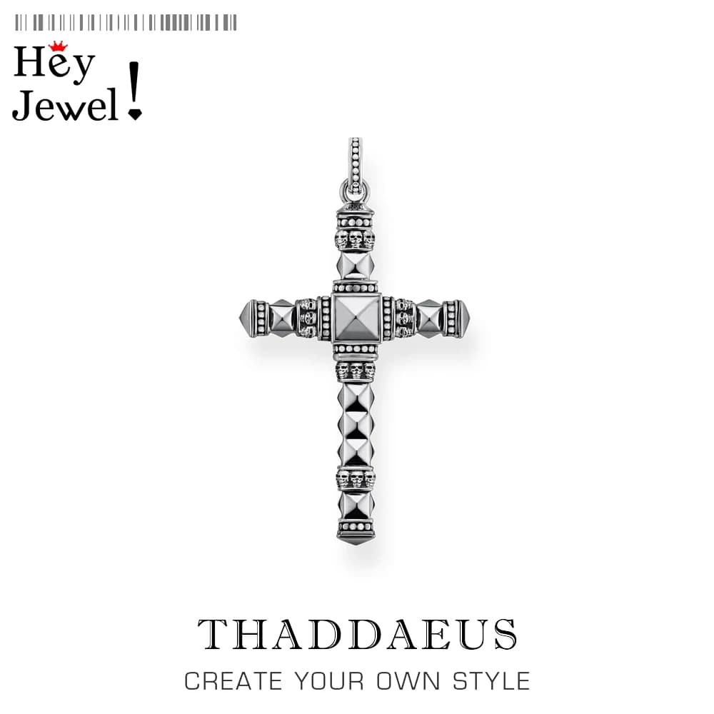 Pendentif en argent Sterling 925, clous ethniques noirs, aspect croix, nouveaux bijoux fins, cadeau pour femmes et hommes