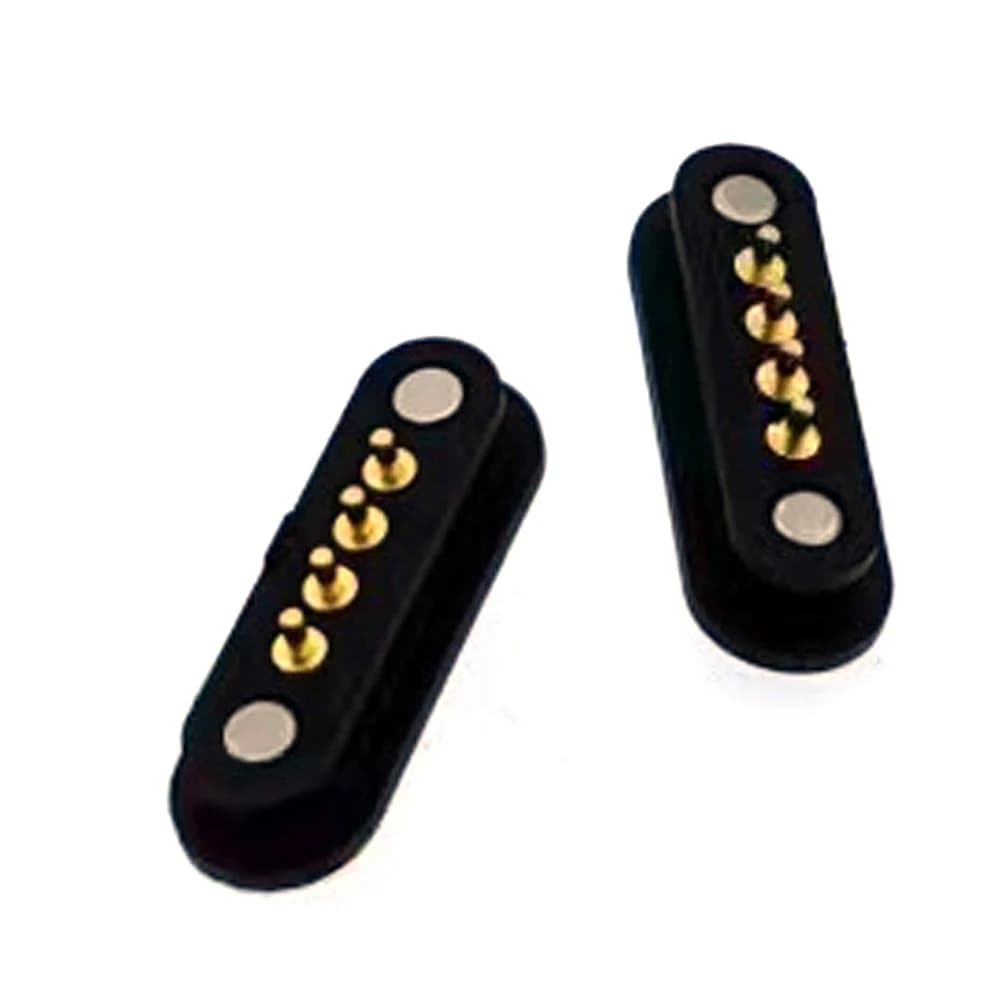 Pipeline de connecteur de broche POGO magnétique étanche à courant élevé, 4 broches, 4 pôles, mâle, 600mm, 2.5mm, pince d'alimentation CC à ressort