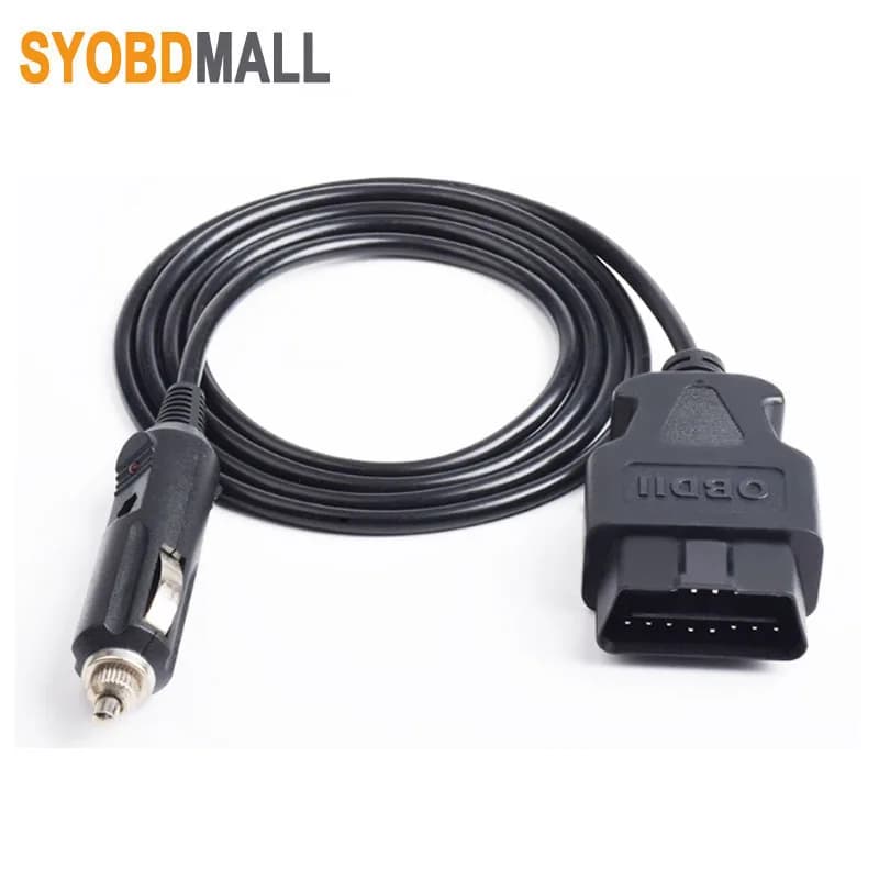 Adaptateur de prise OBD2 16 broches 1M J1962M, connecteur de port OBD 16 broches, câble d'alimentation OBD2 mâle 12V vers prise allume-cigare