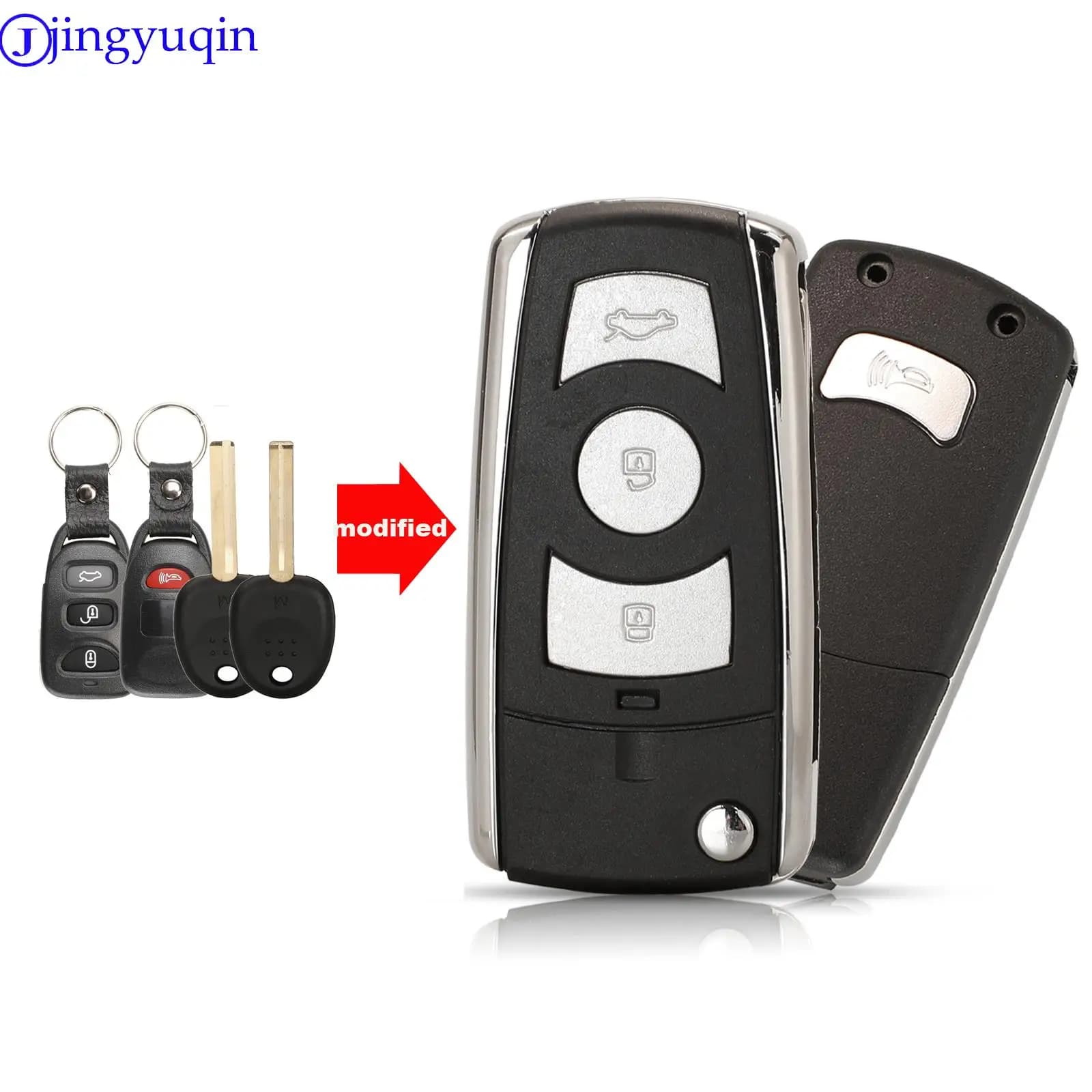 Jingyuqin-Remplacement de la coque de la clé à distance, 4 boutons, rabat modifié, étui pour Hyundai Accent 2016, MacMi Limited 2011
