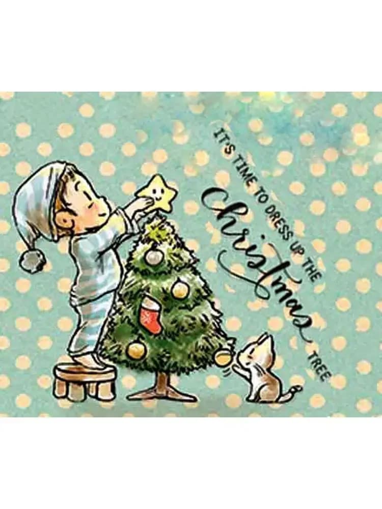 Tampon en caoutchouc Silicone Transparent pour arbre de noël et feuille de métal, Scrapbooking, bricolage, motif mignon d'album Photo