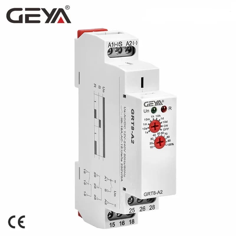 GEYA GRT8-A relais temporisé 12V 24V 230V relais de minuterie relais de temporisation de Type Rail Din avec CE CB