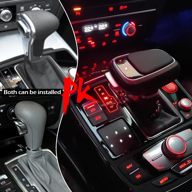 Poignée de levier de vitesses automatique avec éclairage LED pour Audi A6 C6 C7 A4 A5 B8 A7 A5 Q5 Q7 S5 S6