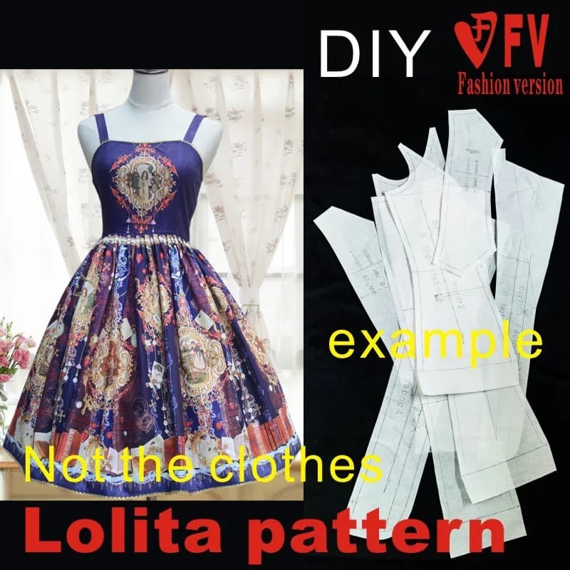 Robe à bretelles motif Lolita pour femmes, couture, dessin, structure de vêtement 1:1, LOLI-10