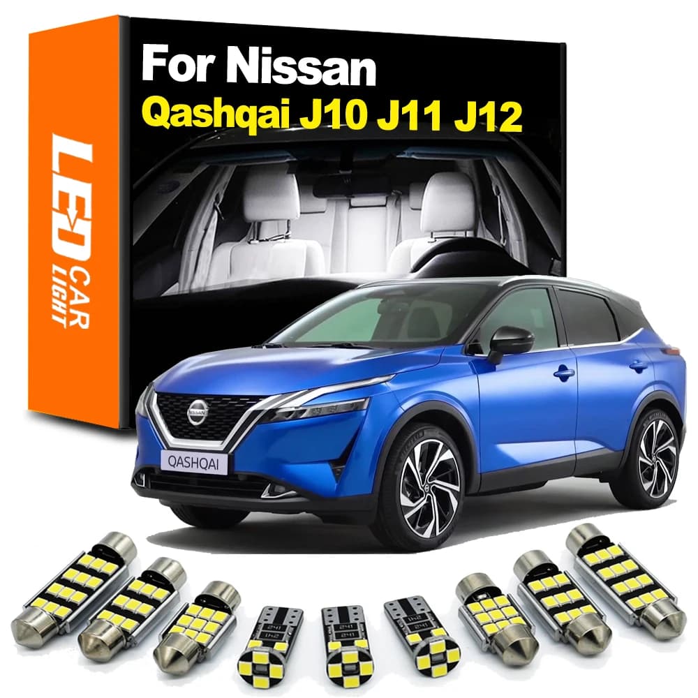 Zoomsee Intérieur LED Pour Nissan Qashqai J10 J11 J12 2007-2019 2020 2021 2022 Canbus Véhicule Ampoule Intérieure Dôme Carte Coffre Kit de Lumière