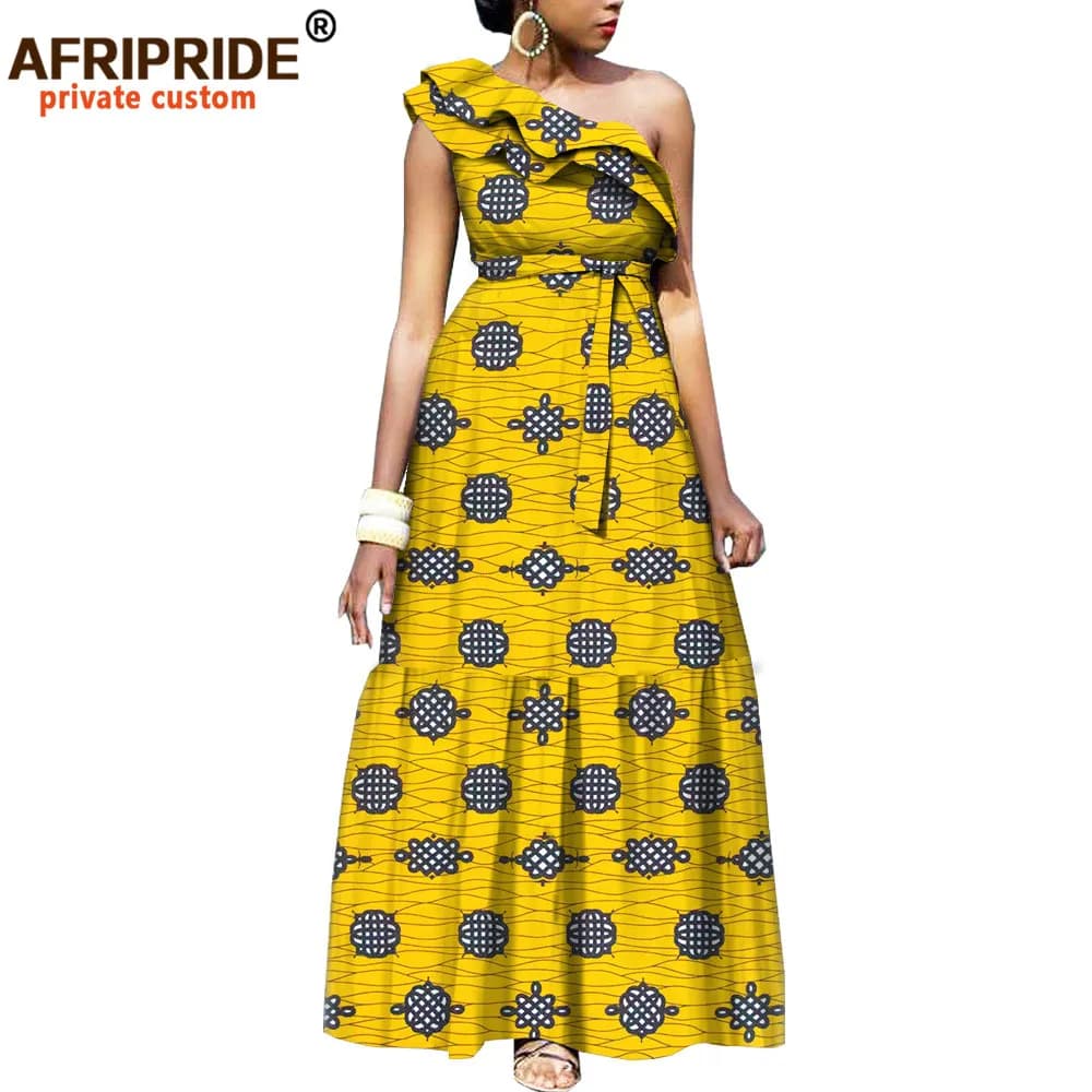 AFRIPRIDE-Robe décontractée en coton Batik pour femme, tailleur, mode africaine, A1825111